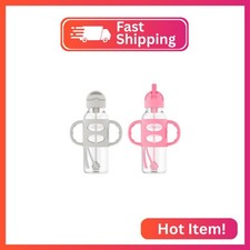 Dr. Brown's Milestones Narrow Sippy Straw Bottle, Spill-Proof with 100 Silicone