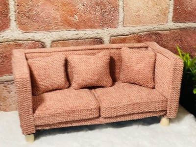 1/6 scale barbie-style handmade furniture-Pink Sofa
