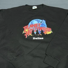 Planet Hollywood Vintage 90s Dallas Texas Sweatshirt Men’s XL Black Crewneck