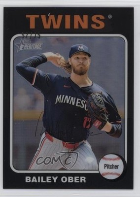 2024 Topps Heritage High Number Chrome Black Border /75 Bailey Ober #536 0o3x