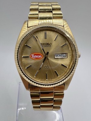 ⭐️稼働⭐️ SEIKO クロノス　14K 金張　メンズ　ビンテージ腕時計 Vintage Rare Gold Tone Tyson Seiko Presidential Watch Fluted Bezel