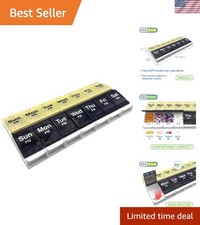 Elegant Push Button 7-Day Pill Organizer   Arthritis Friendly, BPA-Free