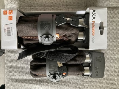 AXA Foldable 1000 Faltschloss mit Schlüssel, 105 cm, 10 mm, Schwarz