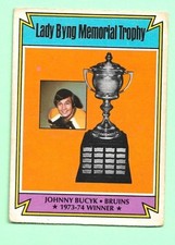 (1) JOHNNY BUCYK 1974-75 O-PEE-CHEE # 245 BRUINS  TROPHY VG CARD (N1272)
