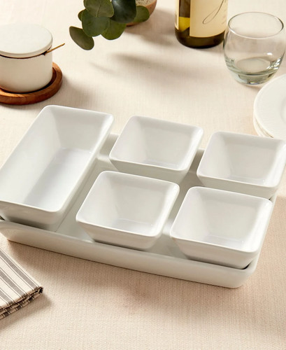 Denmark Tools for Cooks Rectangular 6 Pc. Serving Set - White - Picture 2 of 8