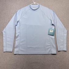 Coolibar Tulum Rash Guard Shirt Mens Large Blue Long Sleeve Sun Swim UPF 50
