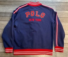 Ralph Lauren Multicolor Letterman Polo New York Fleece Varsity Jacket Large