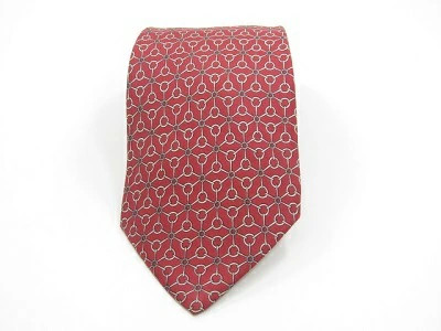 HERMES   Used Tie  Pattern Regulation Pattern Red… - image 1