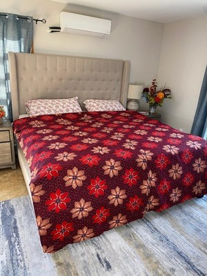 Handmade African Ankara King Size Duvet Cover: Mali Wax Print Bedding