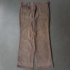 Vintage 70s Corduroy Bell Bottom Jeans Brown Faded Hippie Made in USA Talon Zip