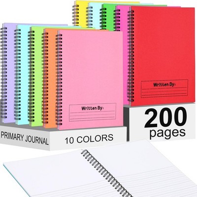Henoyso 10 Pack Primary Composition Notebook for Kids   100 Sheets, Spiral Bound