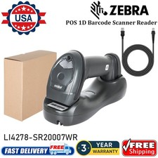Symbol Zebra LI4278-SR20007WR Wireless Bluetooth 1D Barcode Scanner w/ Cradle