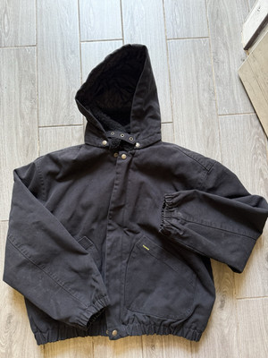 Supreme Black Faux Shearling Lined Bomber Jacket FW24 - Size Mediu - NEW IN HAND