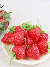 8-Pcs Large Artificial Strawberries Fake Food Model Home Display Decor