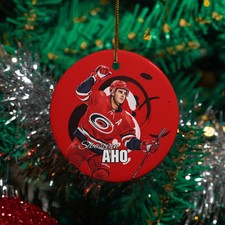 Sebastian Aho-Inspired Ceramic Christmas Ornament - Carolina Tribute Keepsake