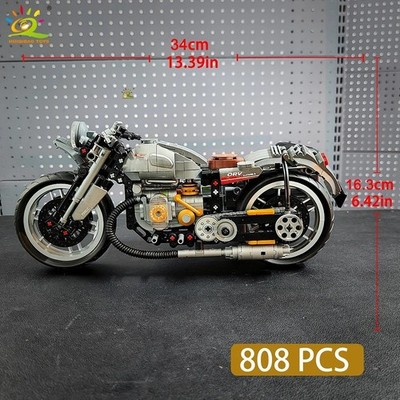 808 Teile MOC Technik Motorrad Bau Modellbausteine City Moto Racer Bri