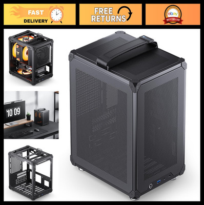 Compact Mini ITX PC Case - Mesh Desktop Chassis, Tool-Free, 170mm Cooler, SFF