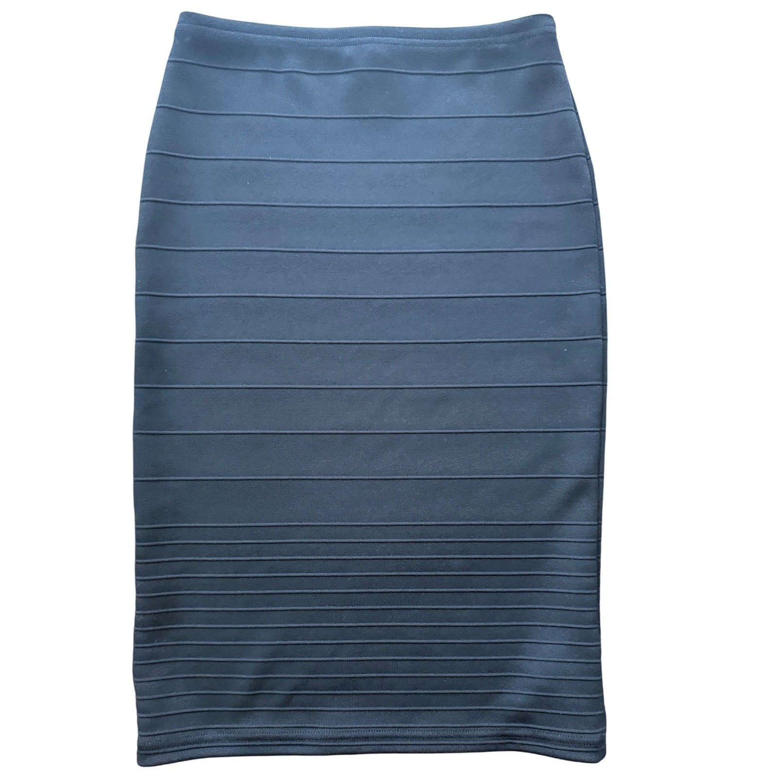 Y2K Topshop Womens Bandage Midi Skirt Black Size 4 Bodycon Clubwear Stretch
