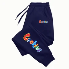 Casual Draw String Sweat Pants Joggers With Colorful Cookies Print