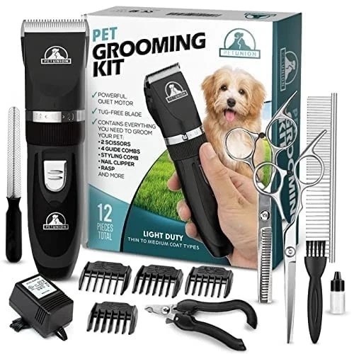Dog Clippers for Thick Coats | Pro Grooming Kit, Low Noise, Rechargeable Trimmer
