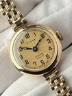 (9K Gold) Rolex Vintage Lady Art Deco Cocktail Watch 17mm Antique Bracelet