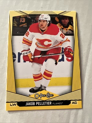 2024-25 O-Pee-Chee Jakob Pelletier #131 Retro  Plate Yellow Calgary Flames