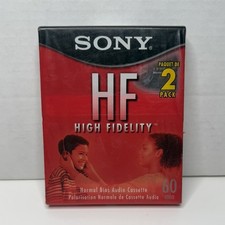 Sony HF High Fidelity Normal Bias 2 Pack Blank Cassette Tape C-90HFL New Sealed