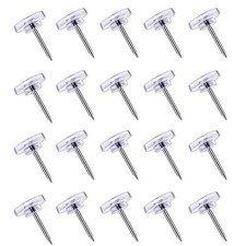 150 Count Push Pins, Clear Thumb Tacks, Flat Tacks Steel Transparent