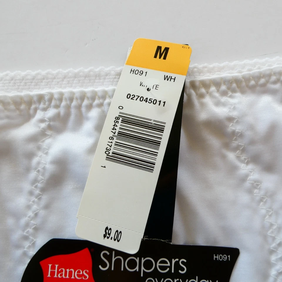 Bragas modeladoras Hanes de colección Wm M blancas satinadas modelado elevación cintura alta nuevas con etiquetas Foto 3 de 4