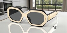 TORY BURCH TY7192U 196187 Black Ivory Dark Grey Solid 55 mm Women's Sunglasses