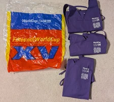 Lot of 3 World Cup USA 94 Aprons purple Vintage 90s FIFA Soccer + WC XV 15 bag