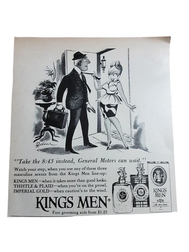 1967 Kings Men Cologne Ad Grooming Humor General Motors Vintage Print