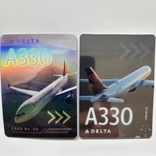 Delta airlines Pilot Trading Card A330-300 Collectible Set of 2 Airbus No.59/66