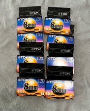 8- TDK Premium 8mm Camcorder Film Cassette Tape MP 120 Minutes Factory Sealed