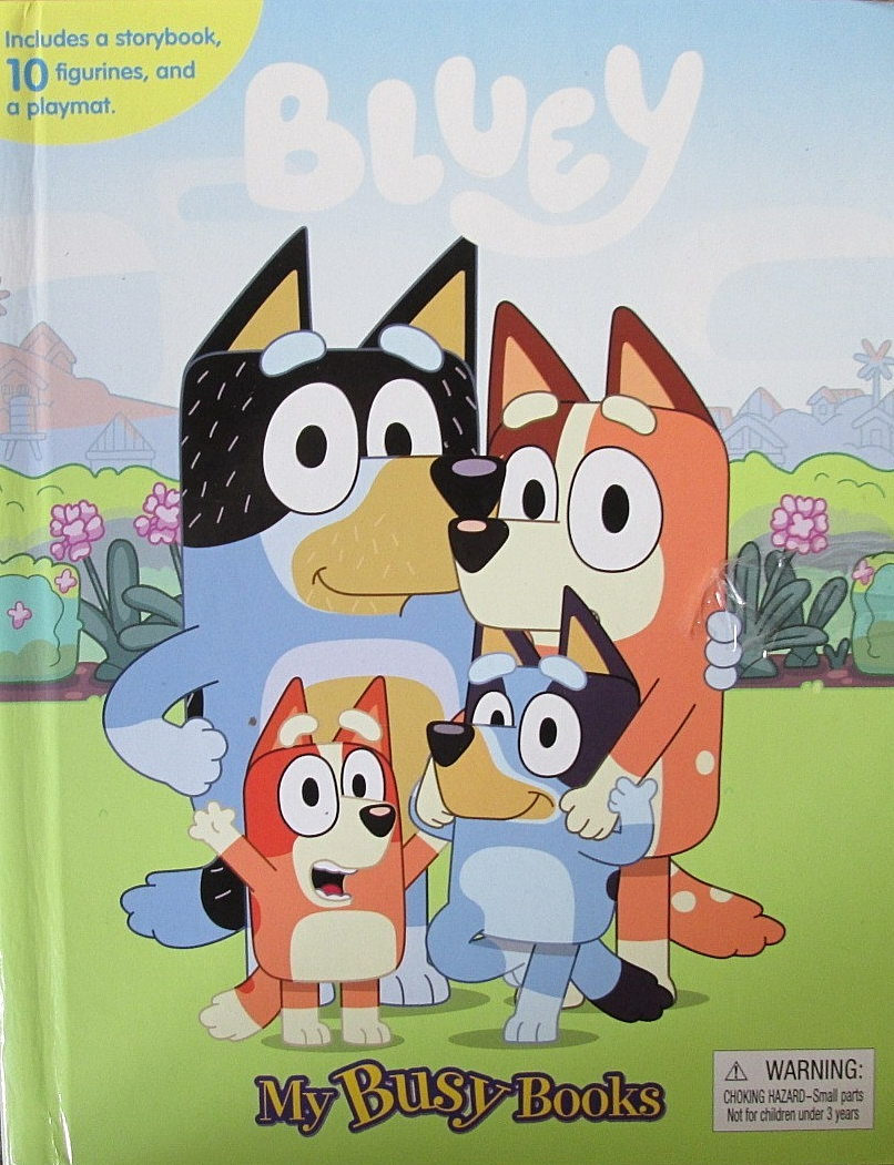 Bluey My Busy Books - Storybook, 10 figurines & playmat