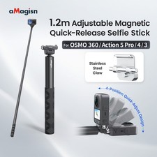 aMagisn 120cm Adjustable Selfie Stick For DJI OSMO360/ Action 5 Pro /4/3 Camera