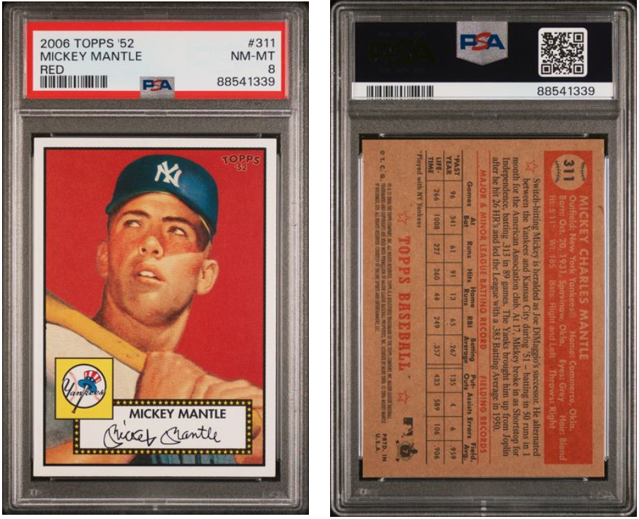 2006 Topps '52 - Mickey Mantle #311 Red Background for sale online