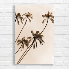 Vintage Palm Tree Silhouette Canvas Print Large Picture Wall Art