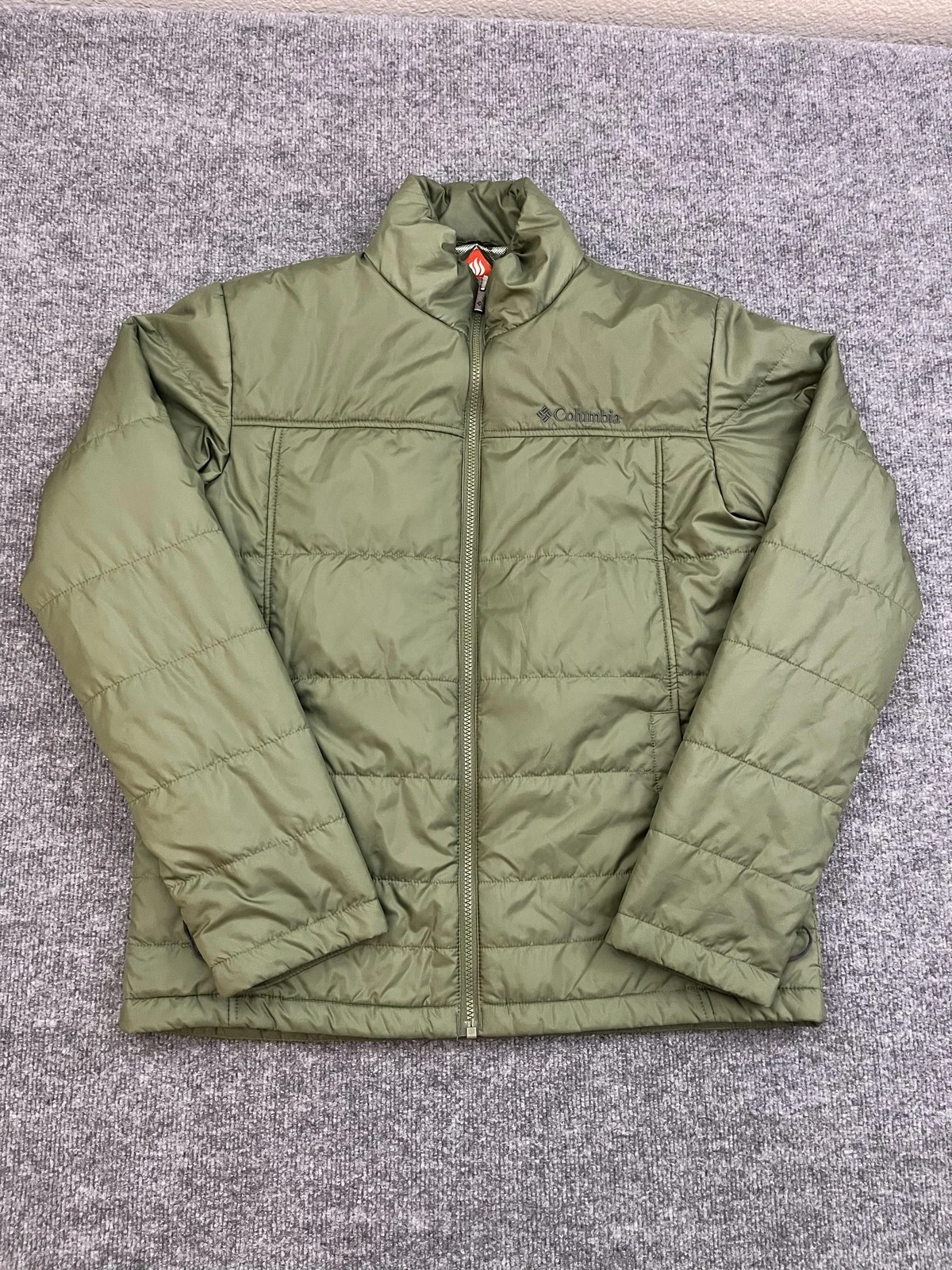 Columbia Jacket Mens M Green Omni-Heat Interchange Puffer Insulated Warm Lined