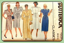 Loose-fitting DRESSES 5 Styles Classic Butterick 6624 Vintage 80s Sewing Pattern