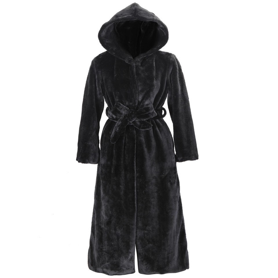 Luxury Long Hooded Faux Fur Coat main image 1