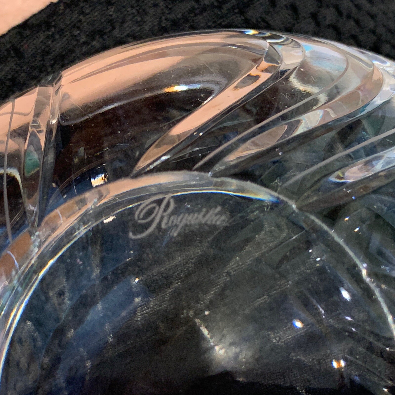 Vintage Rogaska Crystal Candy Dish or Bowl. appx 5.5" x 3". Swirl or