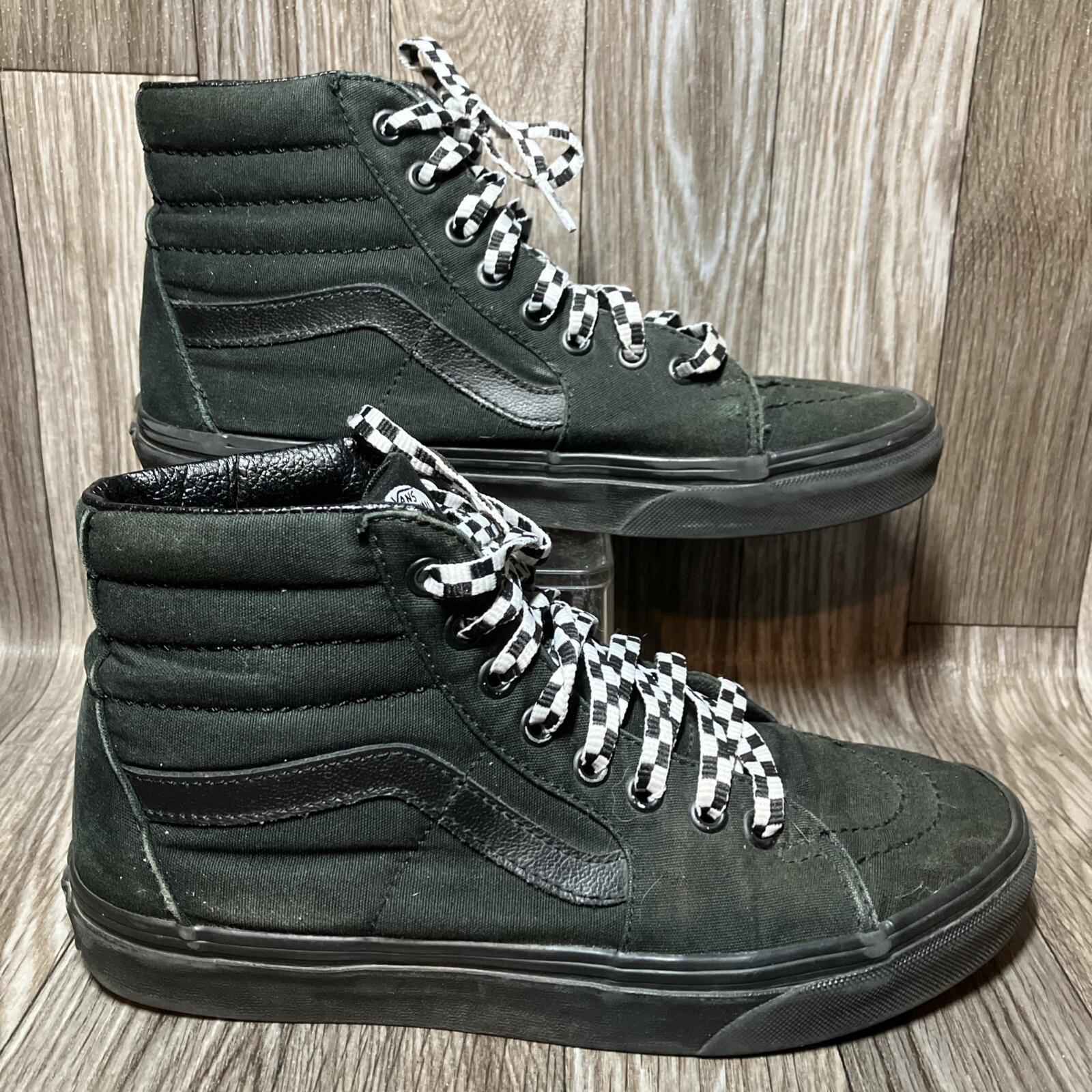 Vans Sk8 Hi Shoes Sneakers Men Sz M 6.5 W 8 Triple Black High Top Skate 721356