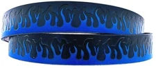 BLUE FLAMES EMBOSSED TRUCKER MOTORCYCLE COWHIDE LEATHER BELT SIZE 26-48 USA MADE