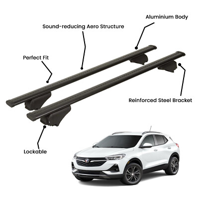 2 Pcs Black Roof Rack Cross Bars For BUICK ENCORE GX SUV 2020-