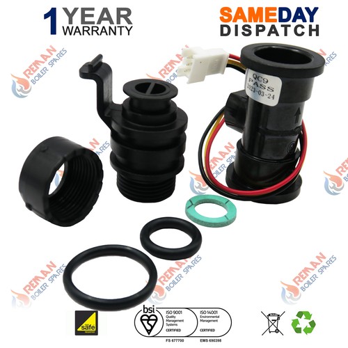 Worcester Greenstar Junior 24i 28i Flow Sensor & Adaptor 87161157540 87161064330 - 第 1/1 張圖片