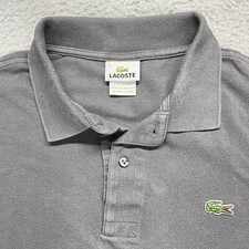 LACOSTE Golf Polo Shirt Mens FR 7 2XL XXL Gray Classic Pique Short Sleeve 5191L