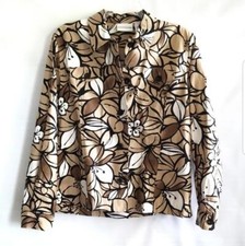 NWOT Alfred Dunner Floral Button Front Blazer Jacket Neutral