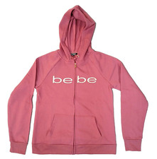 Bebe Sport Womens Pink Hoodies Sip Up Logo Sweatshirt Casual Size Large NEW