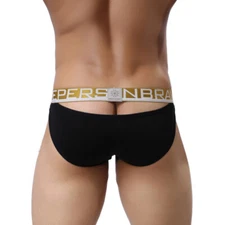 ZONBAILON Men's Underwear Cotton Sexy Breathable 3D Big Bag Hollow Stretch Brief